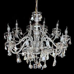 Elegant Large Crystal 10 Candle Arm Chandelier Luxury Pendant Ceiling Lamp
