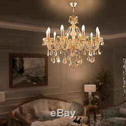 Elegant Modern Ceiling Light Crystal Chandelier Pendant Lighting Fixture 10 Lamp
