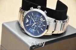Emporio Armani Mens Ar2448 Watch Blue Dial Stainless Steel £319 Rrp New