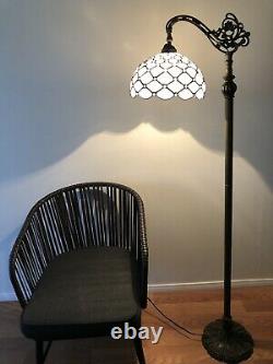Enjoy Tiffany Style Floor Lamp Crystal Beans Stained Glass Vintage H62.5