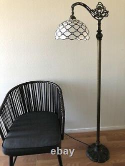 Enjoy Tiffany Style Floor Lamp Crystal Beans Stained Glass Vintage H62.5