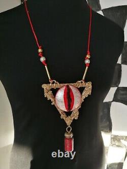 Evil eye amulet pendant necklace woman jewelry triangle red talisman protective