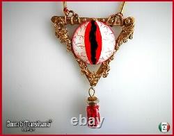 Evil eye amulet pendant necklace woman jewelry triangle red talisman protective