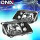 FOR 99-05 VW JETTA MK4 BLACK HOUSING CRYSTAL HEADLIGHT REPLACEMENT WithFOG LAMPS