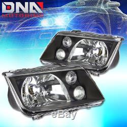 FOR 99-05 VW JETTA MK4 BLACK HOUSING CRYSTAL HEADLIGHT REPLACEMENT WithFOG LAMPS