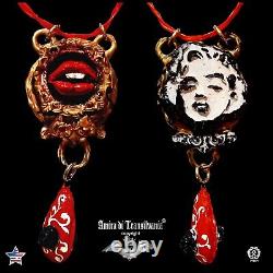 Fashion accessories collier necklace pendant jewellery bijoux art mouth marilyn