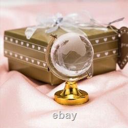 Fdit Mini Round Earth Crystal Glass Ball Exquisite Decor Crafts Gift for Office
