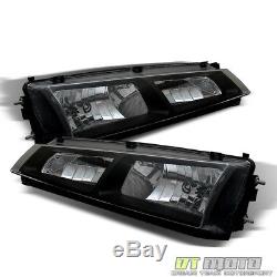 Fits 1997-1998 240SX S14 Kouki JDM Black Crystal Headlights Lights Lamps 97-98