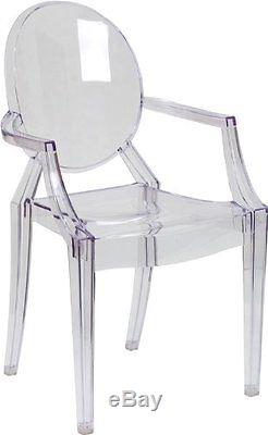 Flash Furniture FH-124-APC-CLR-GG Ghost Chair with Arms in Transparent Crystal