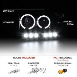 For 02-05 Dodge Ram 1500/ 03-05 Ram 2500 3500 Black Halo LED Projector Headlight