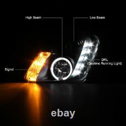 For 03-04 Infiniti G35 4DR Sedan Black Projector Halo LED Headlight Left Right