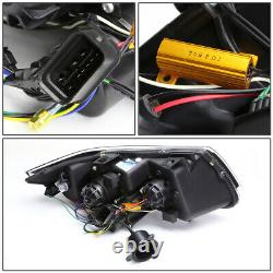 For 06-08 Bmw E90 3-series Black 3d Crystal Halo Projector Headlight+led Corner