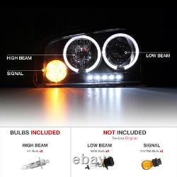 For 06-10 Dodge CHARGER Halo Angel Eye LED Projector Black Headlight Signal Lamp