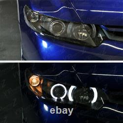 For 06-11 Honda Civic 2D Coupe FG Black LED Halo Angel Eye Projector Headlight