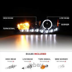 For 08-17 Lancer Evolution EVO GSR MR Black LED Strip Halo Projector Headlight