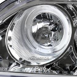 For 2001-2003 Honda Civic LED Halo Crystal Clear Projector Headlights Left+Right
