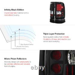 For 94-01 Dodge Ram Truck 1500 2500 3500 Black Housing LED Tail Light Brake Lamp