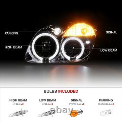 For 98-04 R170 SLK230 SLK55 AMG Euro Projector Halo Headlights Chrome Headlamps