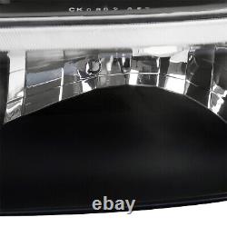 For Black 99-02 Silverado Crystal Headlights+Bumper Lights+Smoke LED Tail Lamps