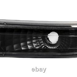 For Black 99-02 Silverado Crystal Headlights+Bumper Lights+Smoke LED Tail Lamps