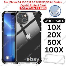 For iPhone 14 13 12 11 Pro Max XR 8 7 6 Crystal Shockproof Clear Case Cover LOT