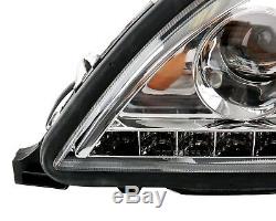 Freightliner Columbia Headlight LED Stripe Crystal Pair Set Left Right Projector