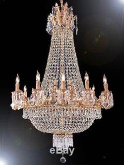 French Empire Crystal Chandelier Chandeliers Lighting 25x32 12 Lights