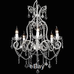 French Provincial Chandelier Large Shabby Paris Glass Crystal 5 Arm Lights NEW