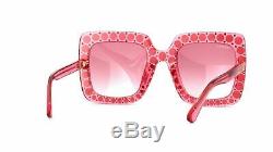 GUCCI Women's Ladys GG0148S 003 Pink Crystal Gradient Sunglasses 53mm