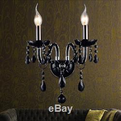 Geniune K9 Crystal Chandelier CLEAR/BLACK 2/6/8/10 Arms Candle with Lampshades