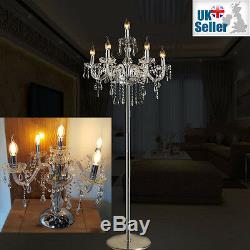 Genuine K9 Crystal Chandelier Floor Lamp/Table Lamp Clear Colour 5, 7 Lights