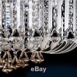 Genuine K9 Crystal Flush Ceiling Light Chandelier 3 Colours Dimmable + Remote