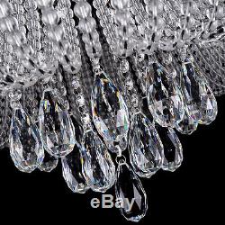 Genuine K9 Crystal Flush Ceiling Light Chandelier 3 Colours Dimmable+Remote CTRL