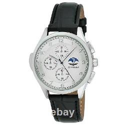 Gianello Men's Speedster Moon 42mm Leather Strap Watch 3 Colors Available