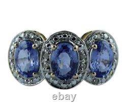 Gift For Women Jewelry Cocktail Ring Size 7 18k Yellow Gold Tanzanite Gemstone