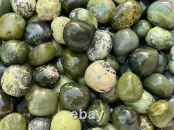 Grade A++ Serpentine Tumbled Stones, 1-1.25 Inch Tumbled Serpentine Stones