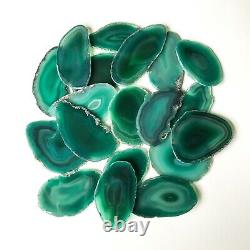 Green Agate Slices 2.5-3.75 Long, Bulk Placecards Place Cards Geode Wholesale