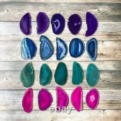 Green Agate Slices 2.5-3.75 Long, Bulk Placecards Place Cards Geode Wholesale