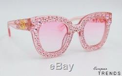 Gucci GG0116/S CRYSTAL with Stars PINK/Pink Lens Auth Sunglasses LAST PRICE