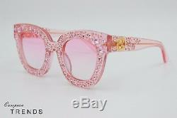 Gucci GG0116/S CRYSTAL with Stars PINK/Pink Lens Auth Sunglasses LAST PRICE