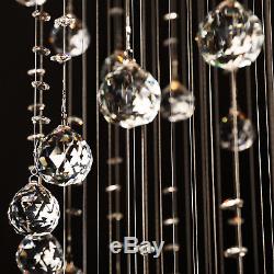 HOMCOM Crystal Lamp Ceiling Living Room Spiral Droplet Chandelier