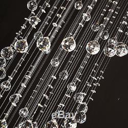 HOMCOM Crystal Lamp Ceiling Living Room Spiral Droplet Chandelier