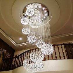 Hall Foyer Pendant Ceiling Lamp Modern Luxury Rain Drop Crystal LED Chandelier
