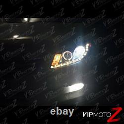 Halo Black Projector LED Headlight Lamp For Honda Accord 08-12 CP2 CP3 EX/EX-L