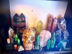 Handmade Crystal Skull And Various Gemstones