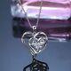 Heart Necklace Butterfly Pendant Silver Jewelry Women Chain Clavicle Crystals