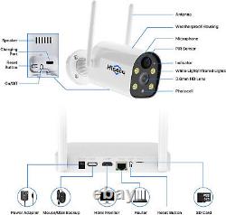Hiseeu 4MP WIFI Outdoor Wireless Camera Security System Solar& Battery CCTV