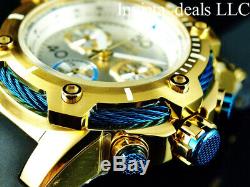 Invicta Men 50mm Bolt SWISS Z60 Chronograph Silver Dial 18K Gold Plated SS Watch