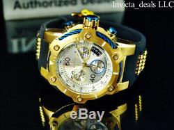 Invicta Men 50mm Bolt SWISS Z60 Chronograph Silver Dial 18K Gold Plated SS Watch