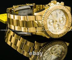 Invicta Men Pro Diver Chronograph 18k Gold Plated Champagne Dial 43mm Watch 1774